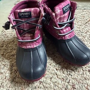 Sperry toddler pink and navy Rain Boots